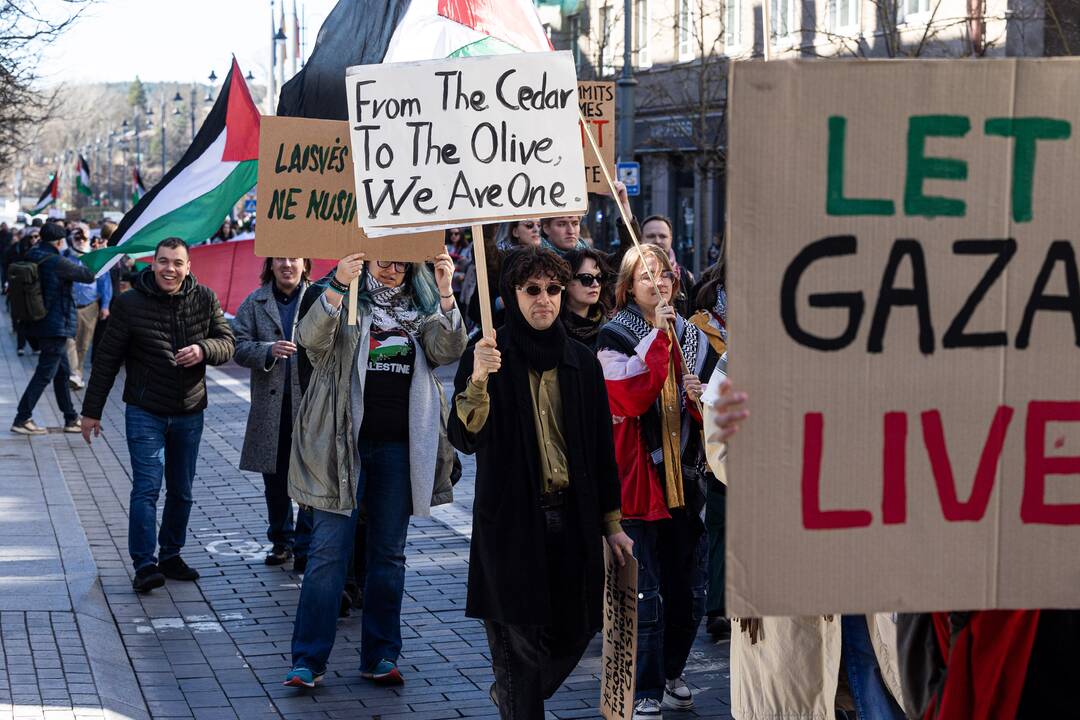 Protesto eisena „Už laisvą Palestiną“