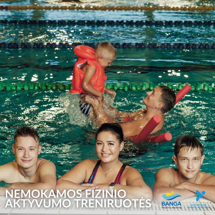 Net penkiose savivaldybėse – nemokamos fizinio aktyvumo treniruotės vandenyje
