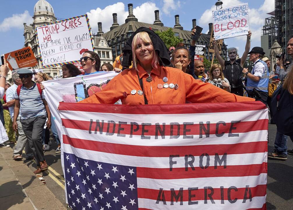 Protestas Londone prieš D. Trumpo vizitą