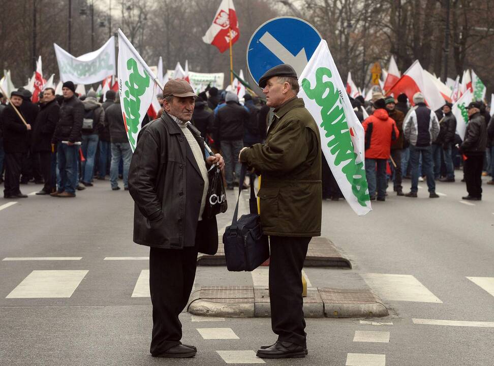 Lenkijos ūkininkai šturmavo Varšuvą