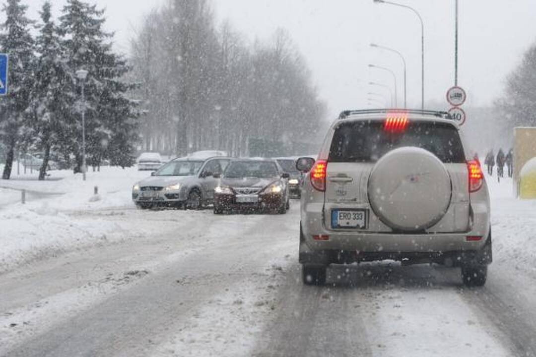 Žiema Klaipėdoje: eismo sąlygos sudėtingos