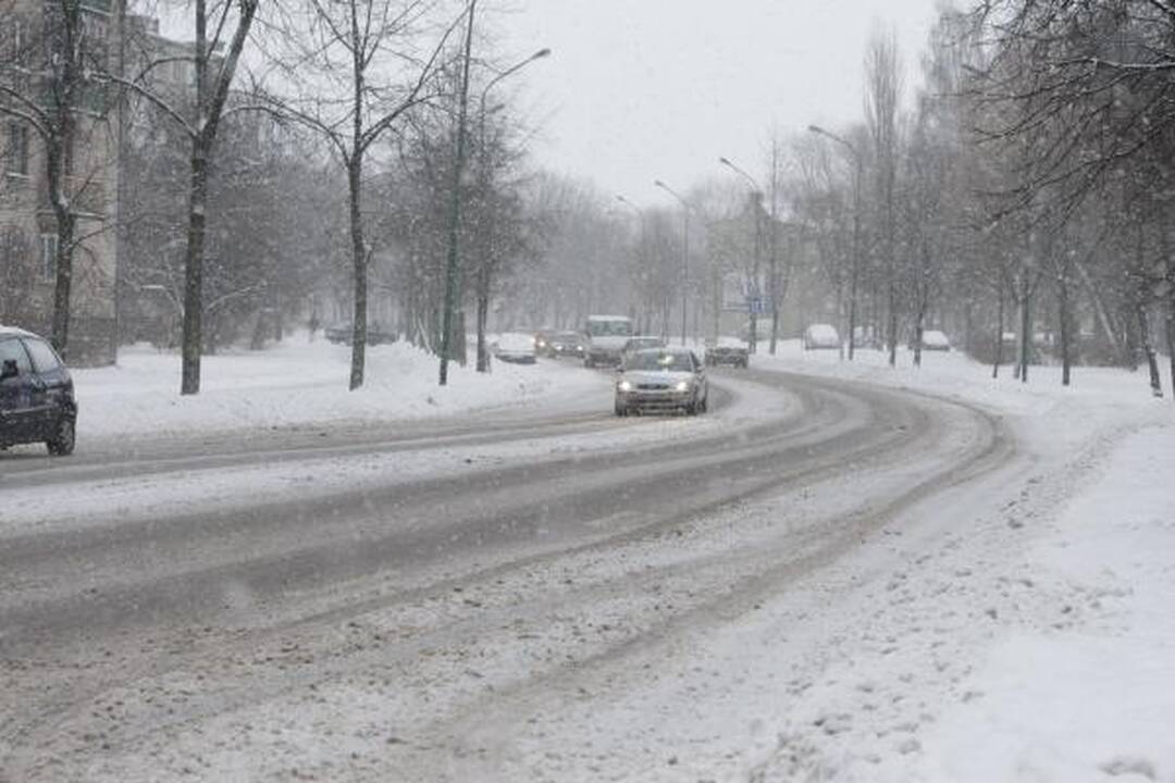 Žiema Klaipėdoje: eismo sąlygos sudėtingos