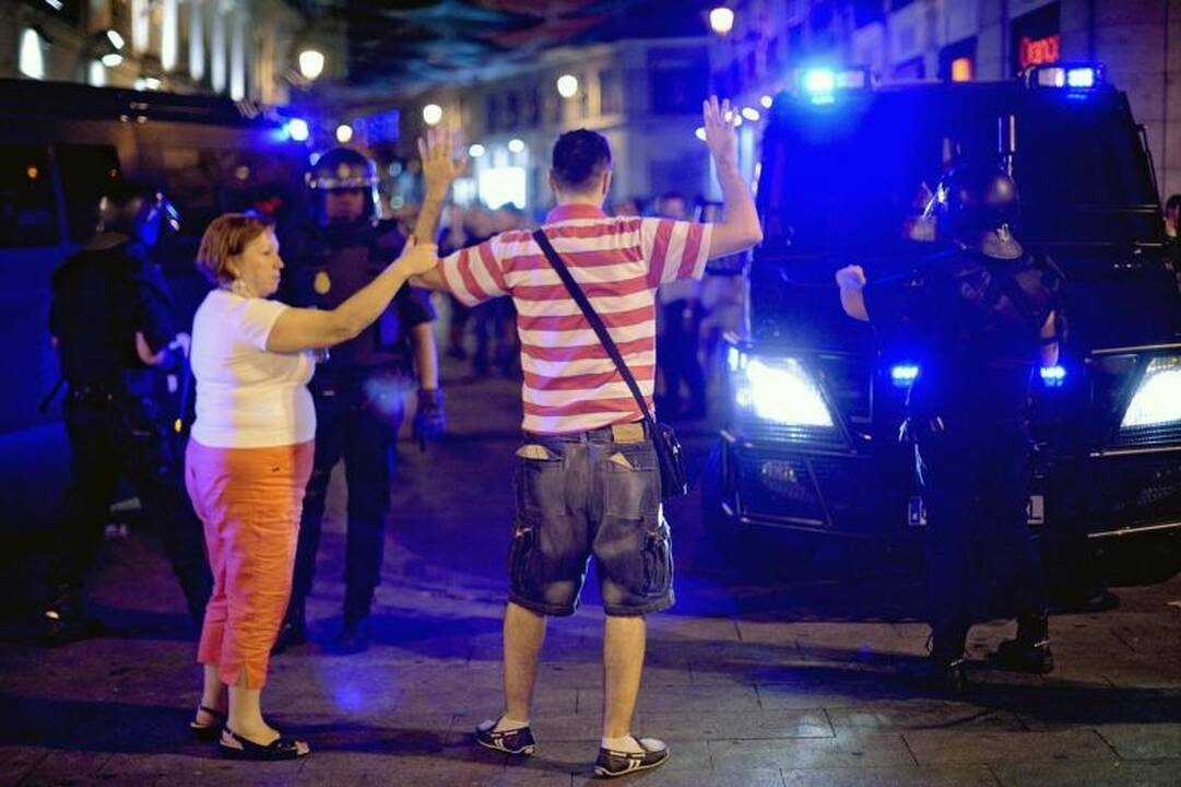 Madride demonstrantai buvo apšaudyti guminėmis kulkomis