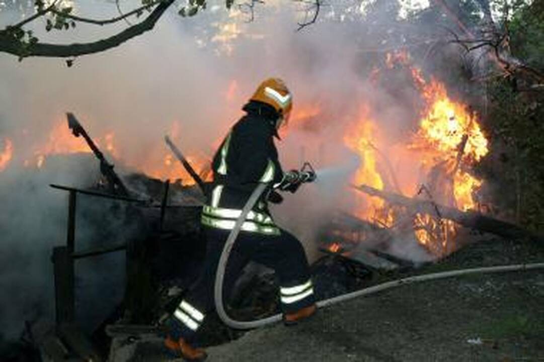 Šilutėje sudegė sodo namelis