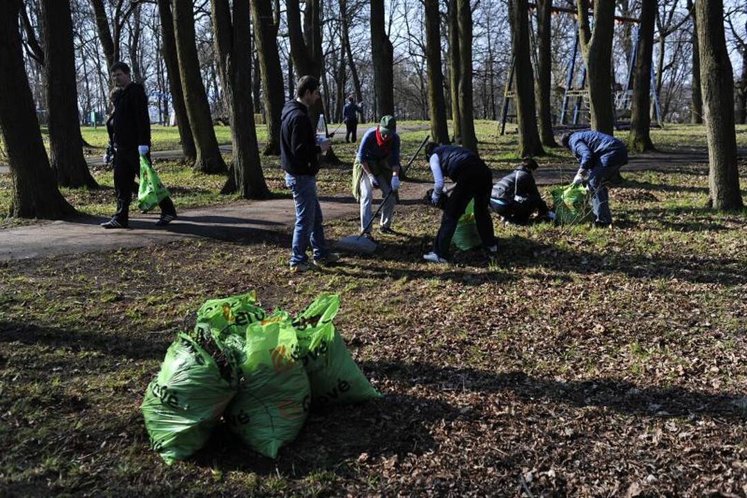 Kaune šiukšlės kuoptos ir iš parkų, ir iš karjero dugno