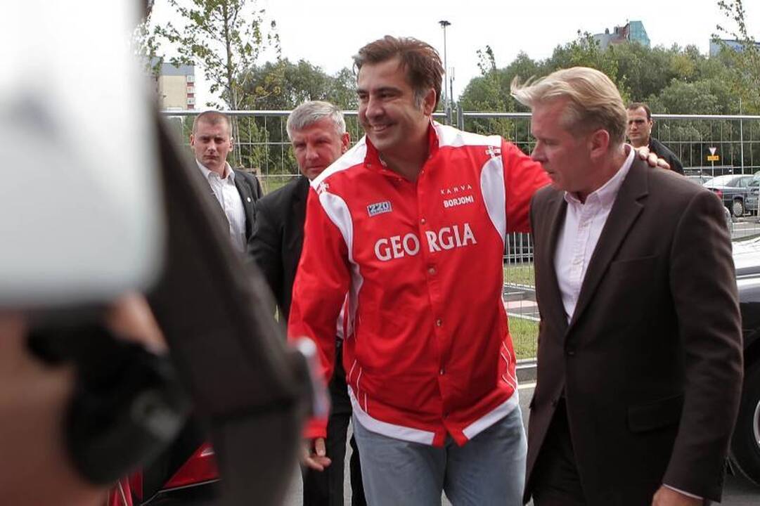 Gruzijos prezidentas iš oro uosto atlėkė į Klaipėdos areną