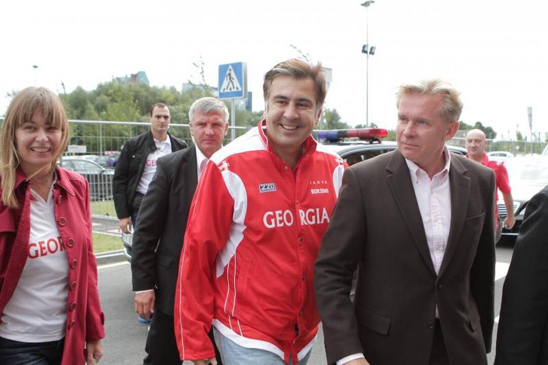 Gruzijos prezidentas iš oro uosto atlėkė į Klaipėdos areną