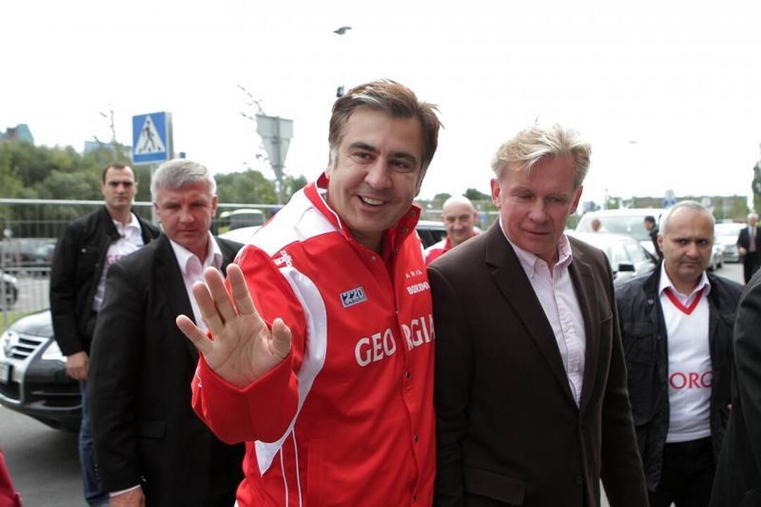 Gruzijos prezidentas iš oro uosto atlėkė į Klaipėdos areną