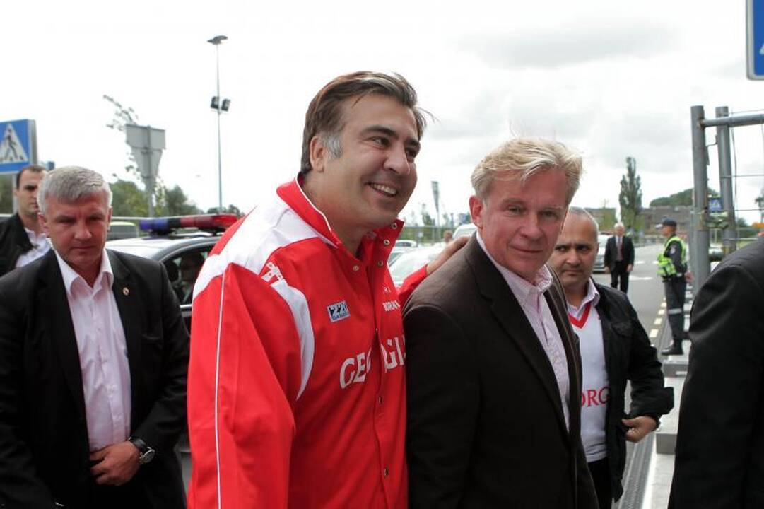 Gruzijos prezidentas iš oro uosto atlėkė į Klaipėdos areną