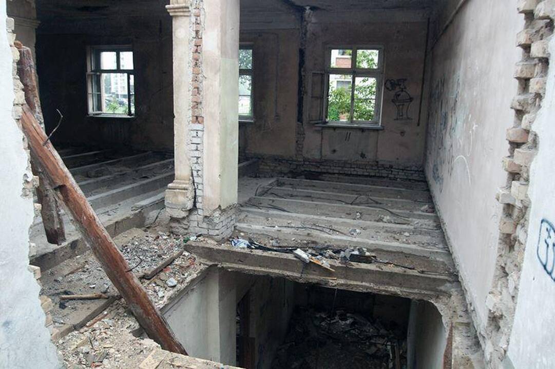 Per liūtį Vilniuje nukrito darbininkas