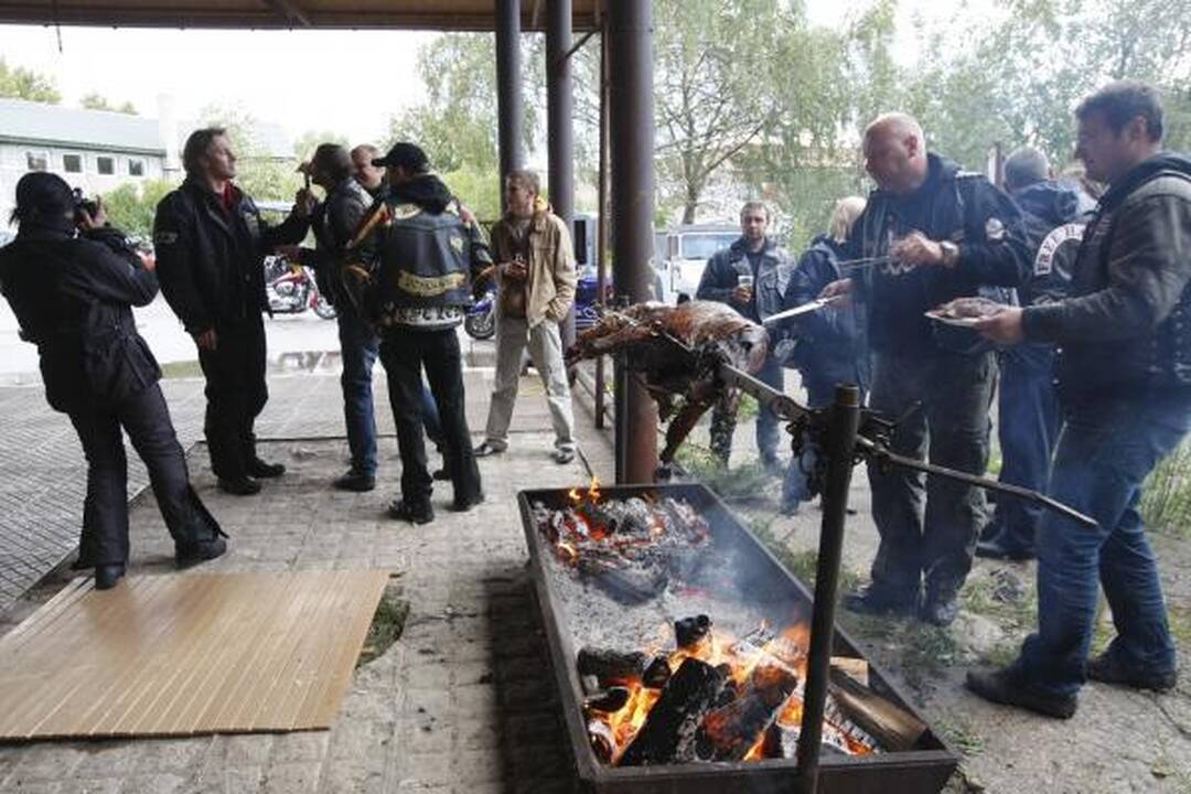 Baikerių sezono uždaryme – keptas šernas