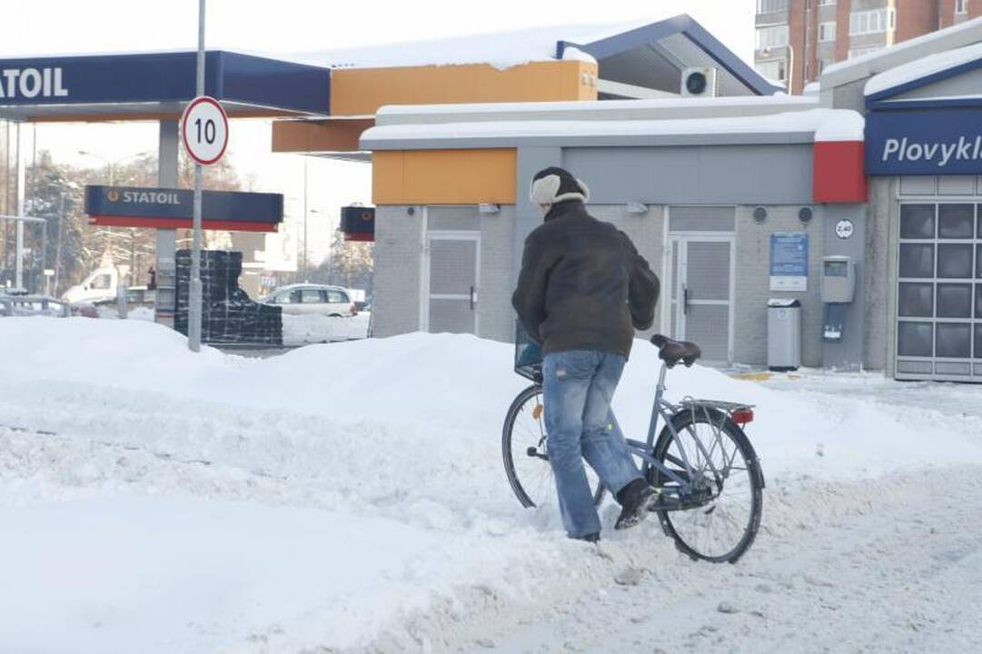 Klaipėdoje iškrito pavojingas sniego kiekis