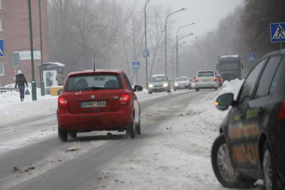 Žiema Klaipėdoje: eismo sąlygos sudėtingos