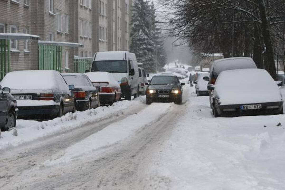 Žiema Klaipėdoje: eismo sąlygos sudėtingos
