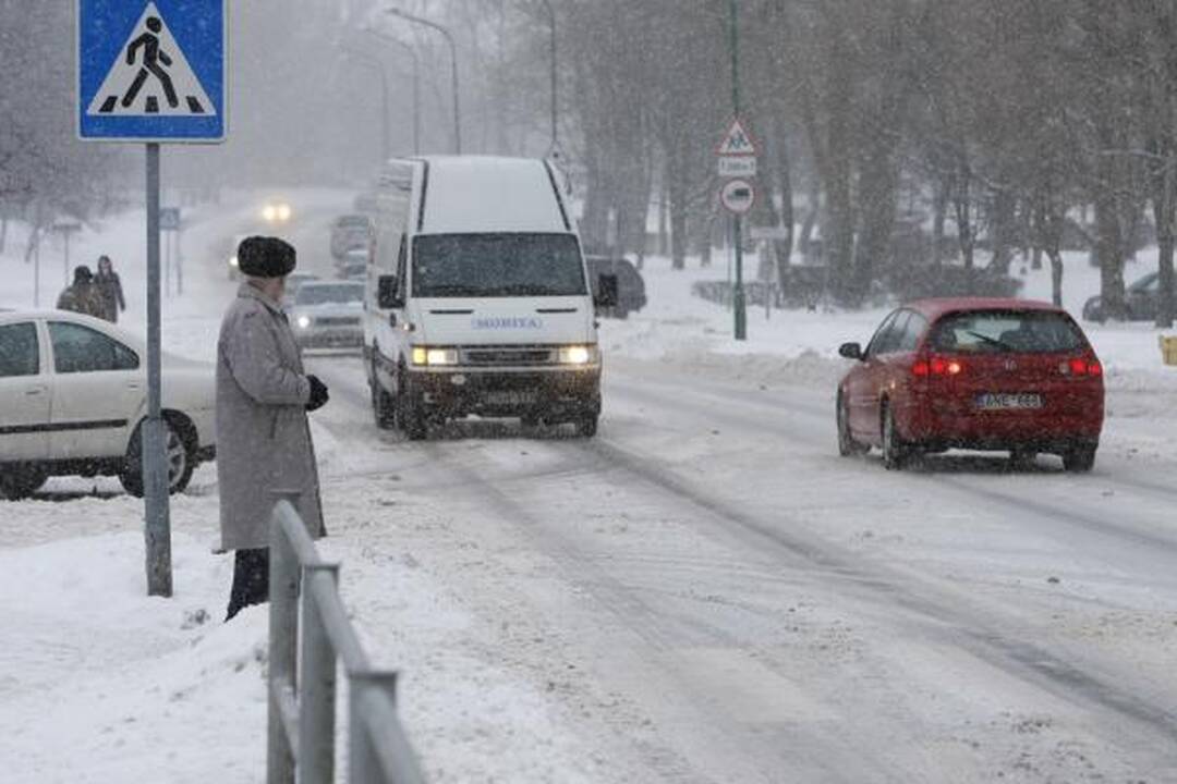 Žiema Klaipėdoje: eismo sąlygos sudėtingos