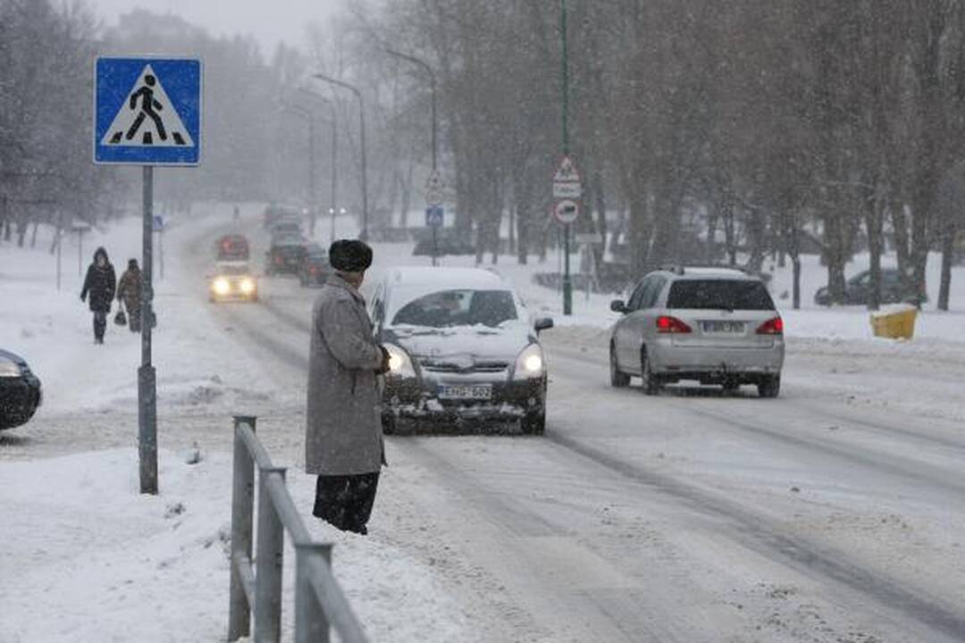 Žiema Klaipėdoje: eismo sąlygos sudėtingos