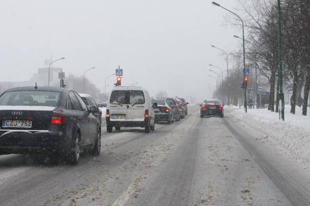 Žiema Klaipėdoje: eismo sąlygos sudėtingos