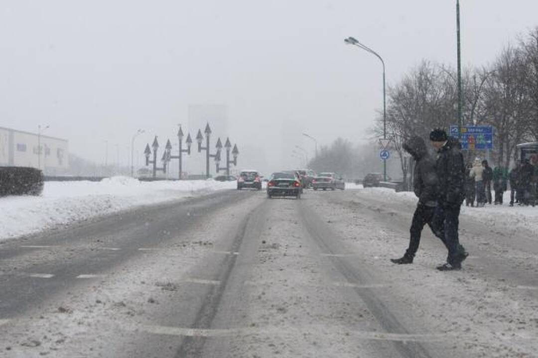 Žiema Klaipėdoje: eismo sąlygos sudėtingos