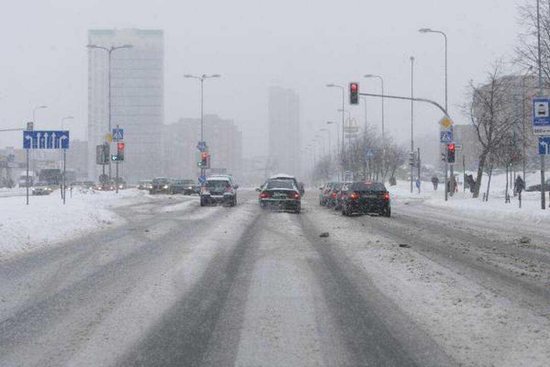 Žiema Klaipėdoje: eismo sąlygos sudėtingos
