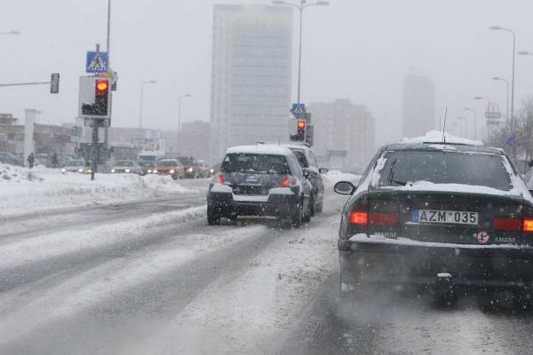 Žiema Klaipėdoje: eismo sąlygos sudėtingos