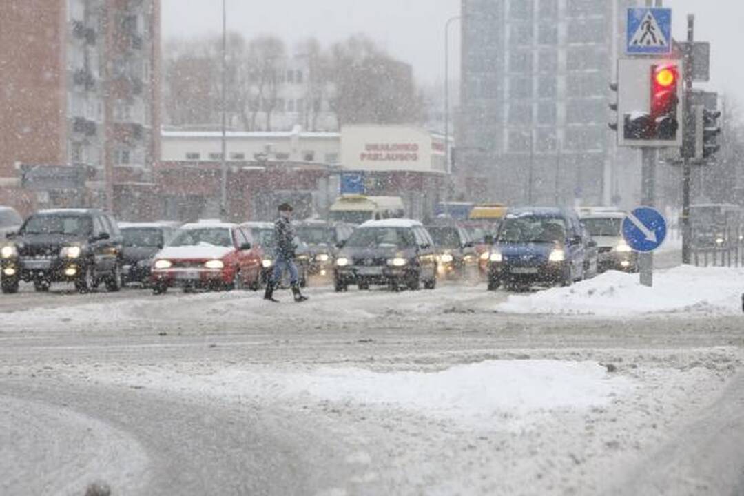 Žiema Klaipėdoje: eismo sąlygos sudėtingos
