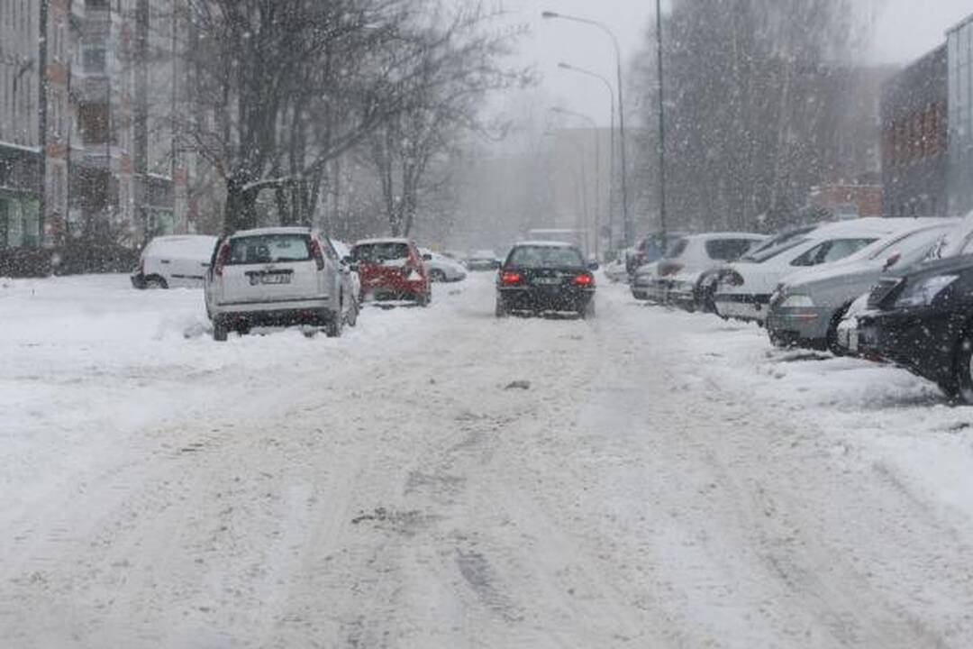 Žiema Klaipėdoje: eismo sąlygos sudėtingos