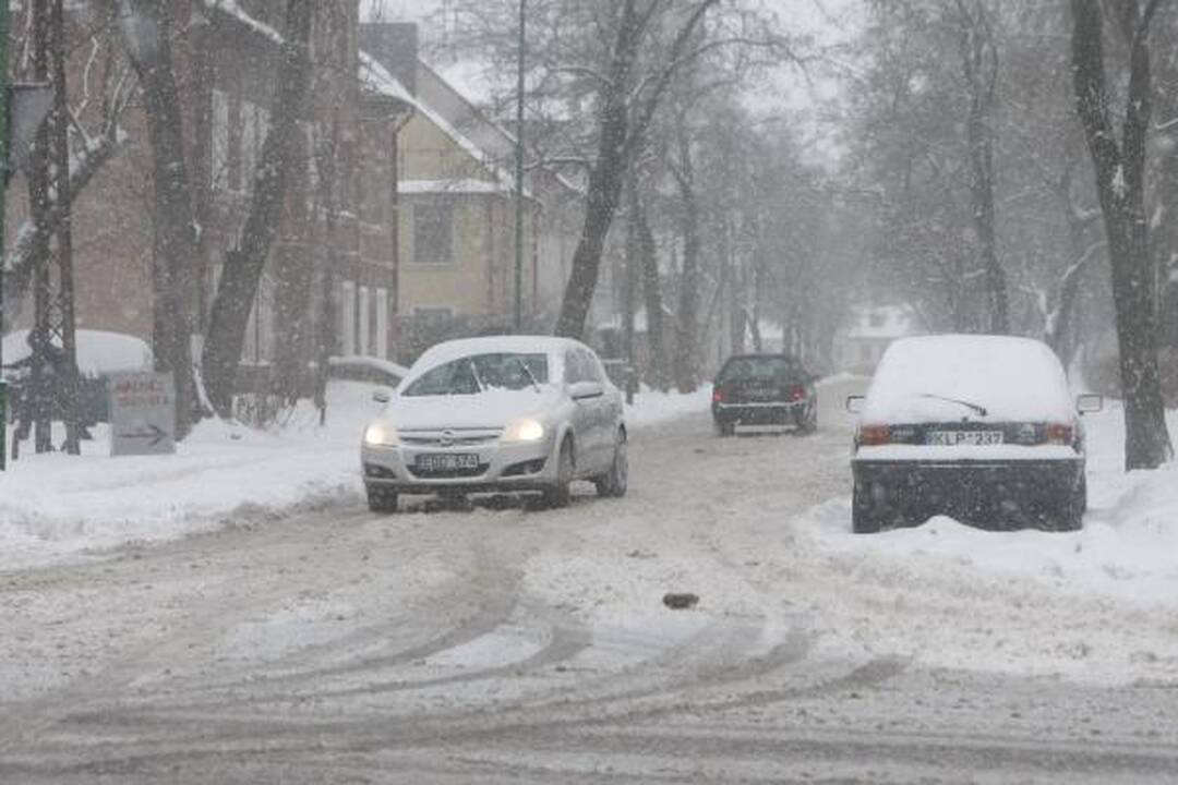 Žiema Klaipėdoje: eismo sąlygos sudėtingos