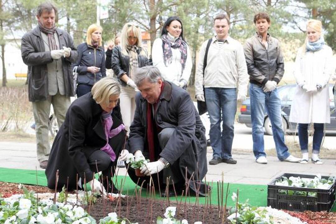 LNK laidų vedėjai iš gėlių pasodino simbolinį „Gerumo sparną“ 