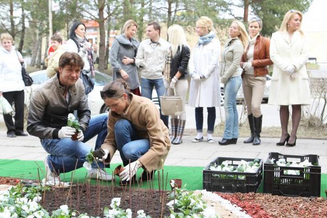 LNK laidų vedėjai iš gėlių pasodino simbolinį „Gerumo sparną“ 