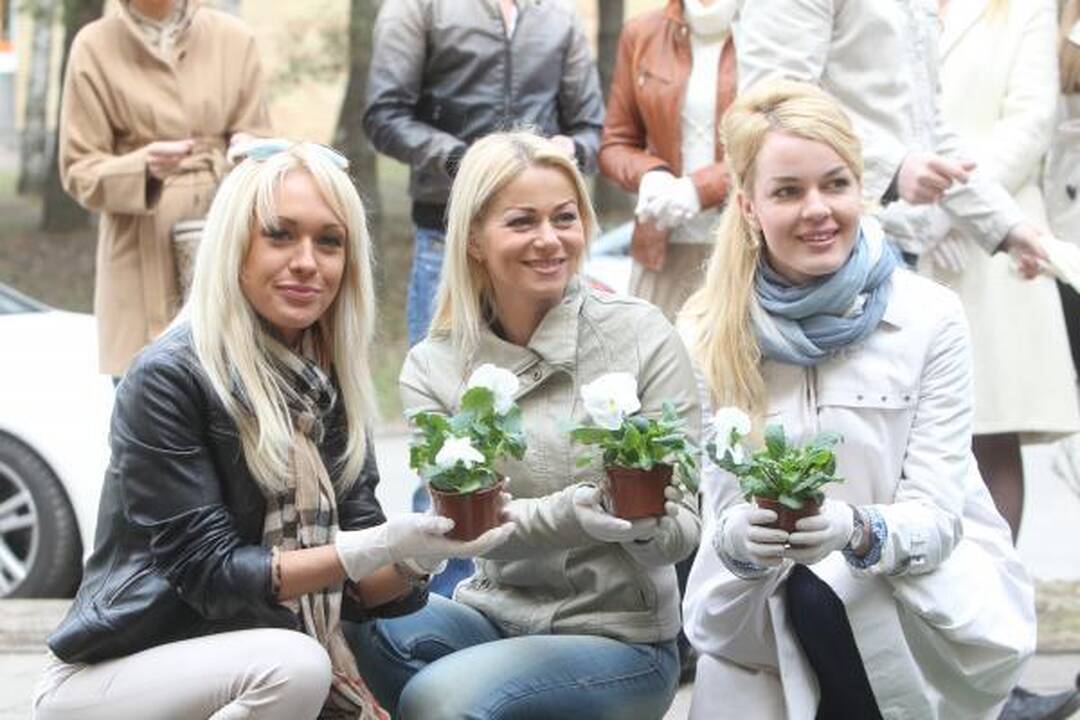 LNK laidų vedėjai iš gėlių pasodino simbolinį „Gerumo sparną“ 
