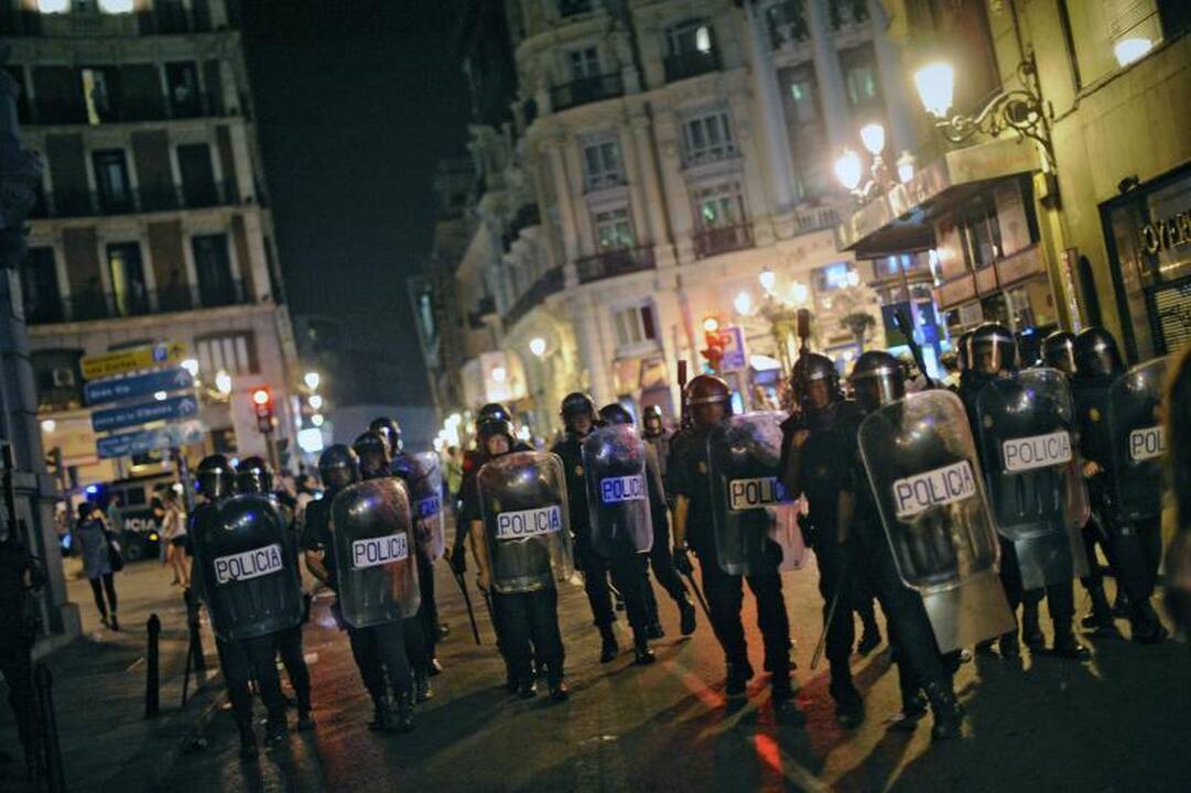Madride demonstrantai buvo apšaudyti guminėmis kulkomis