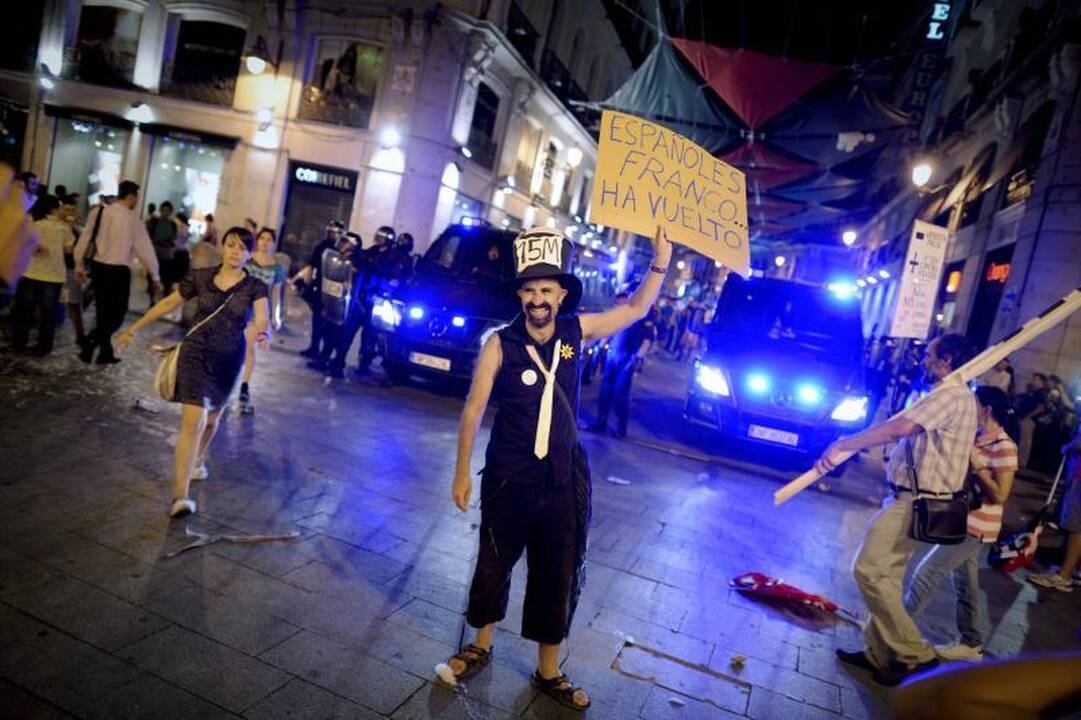 Madride demonstrantai buvo apšaudyti guminėmis kulkomis
