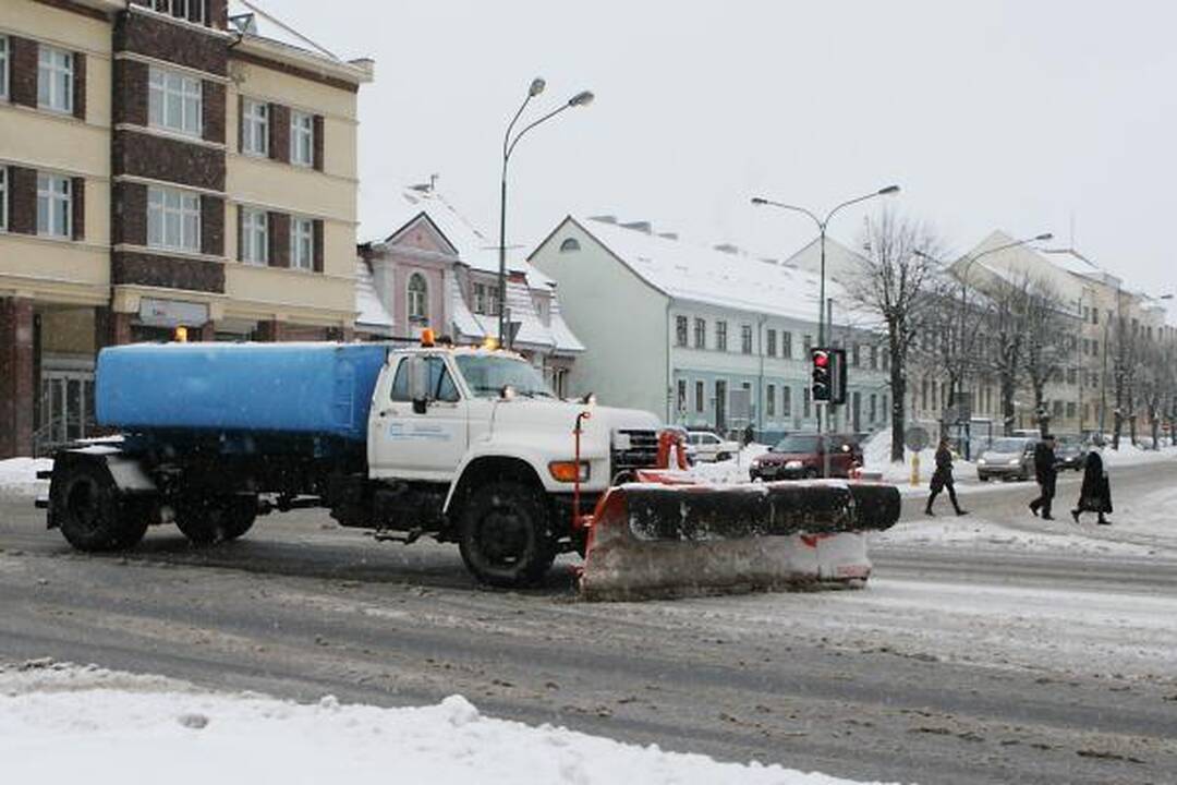 Žiema Klaipėdoje: eismo sąlygos sudėtingos
