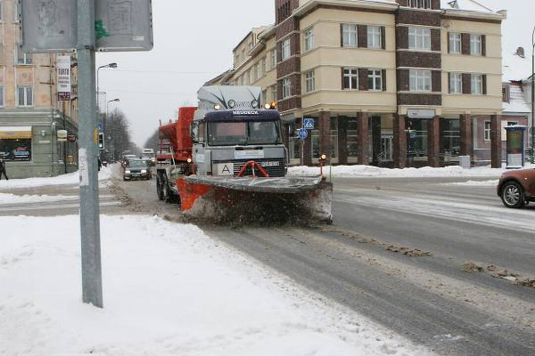 Žiema Klaipėdoje: eismo sąlygos sudėtingos