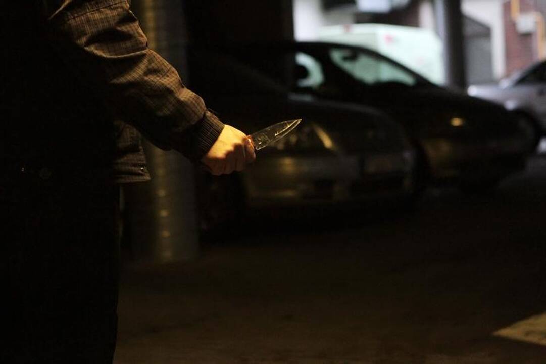 Vaikinų lažybos baigėsi peilio smūgiais
