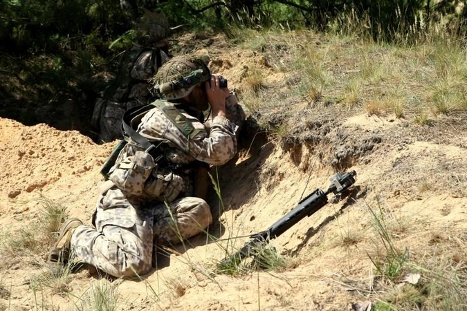 Du Lietuvos karių savanorių būriai dalyvauja pratybose Latvijoje