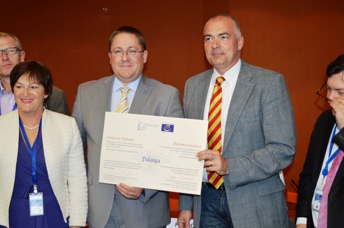 Palangai Strasbūre įteiktas Europos diplomas