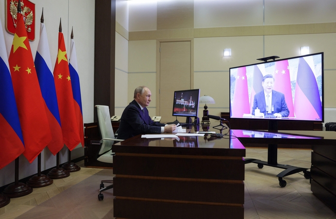 Kinijos prezidentas ir V. Putinas surengė virtualų susitikimą