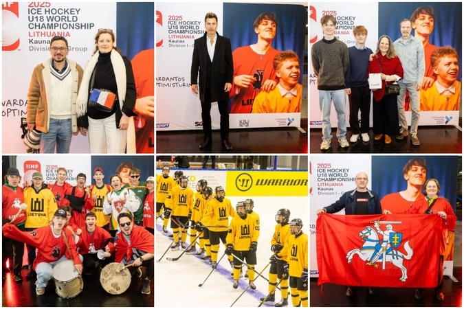 Kaune prasidėjo 2025 m. IIHF Pasaulio U18 ledo ritulio čempionatas – dalyvavo ambasadorės