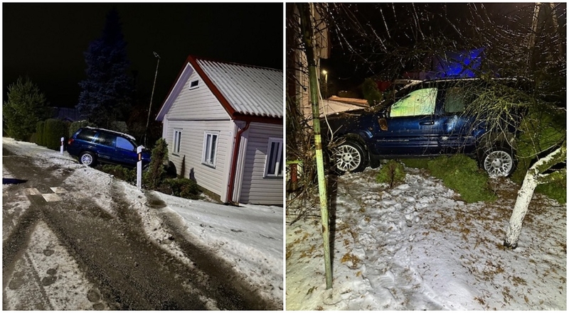 Girtos vairuotojos kelionė baigėsi smūgiu į namo sieną