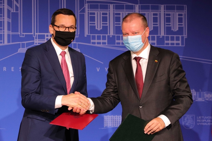 Lietuvos ir Lenkijos vyriausybės žada paramą Baltarusijos žmonėms
