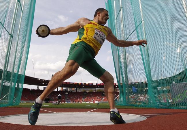 Lengvosios atletikos varžybose Vokietijoje disko metikas V. Alekna liko septintas