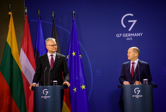 G. Nausėda susitikime su Vokietijos kancleriu: ES turi likti nuosekli dėl Rusijos