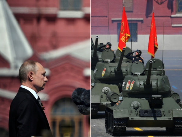 V. Putinas, nepaisydamas COVID-19 grėsmės, dirigavo kariniam paradui