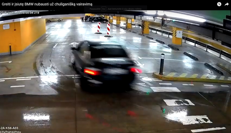 Prekybos centro aikštelėje BMW surengė lenktynes, dabar turi rimtų bėdų