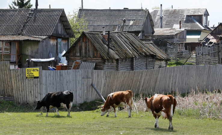 Bolshaya Inya kaimas, Krasnojarskas, Sibiras. 