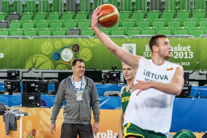 Apšilimas prieš dar vieną mūšį: A. Sabonis mokė, kaip gintis prieš kroatus 