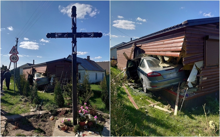 Nuo kelio Vilniuje nuvažiavęs girtas vairuotojas rėžėsi į namą