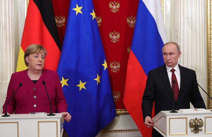 Angela Merkel ir Vladimiras Putinas