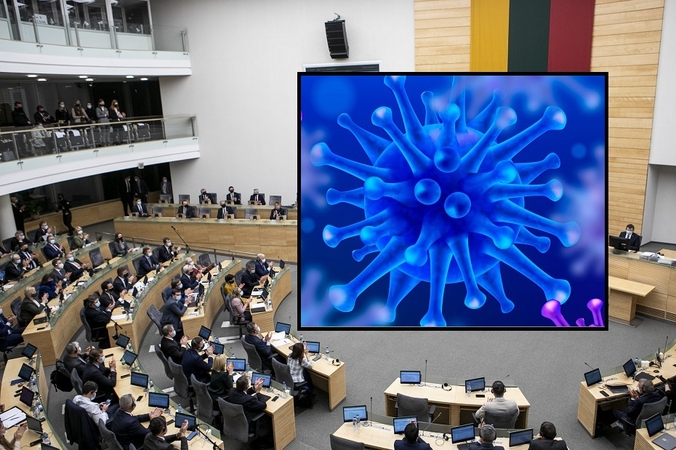 Tarp rekordinio skaičiaus COVID-19 atvejų – protrūkis Seime, jį aiškinsis epidemiologai